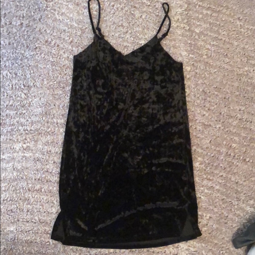 Black Velour Mini Dress